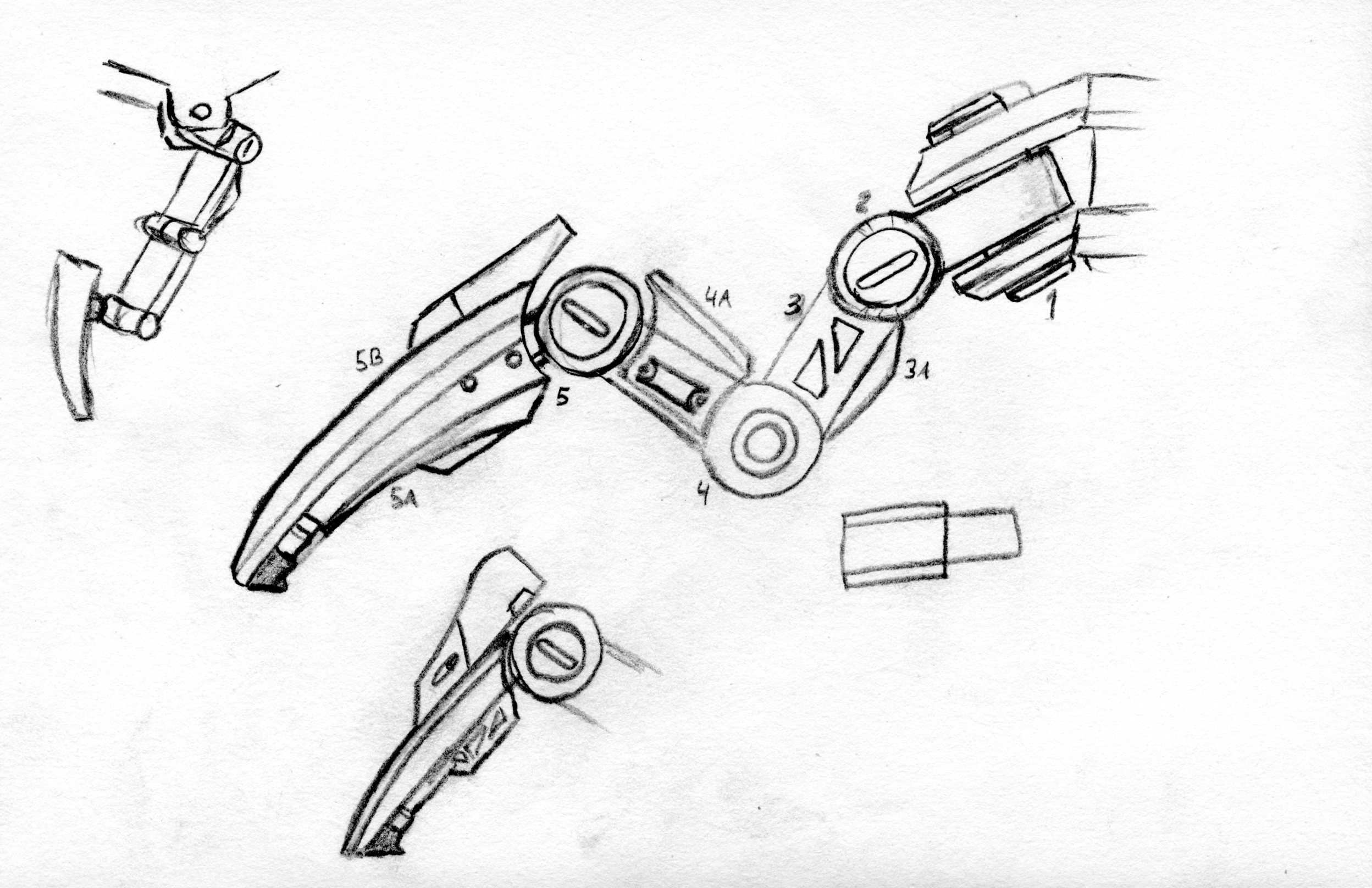 Sketchpad drawing of mechanical legs