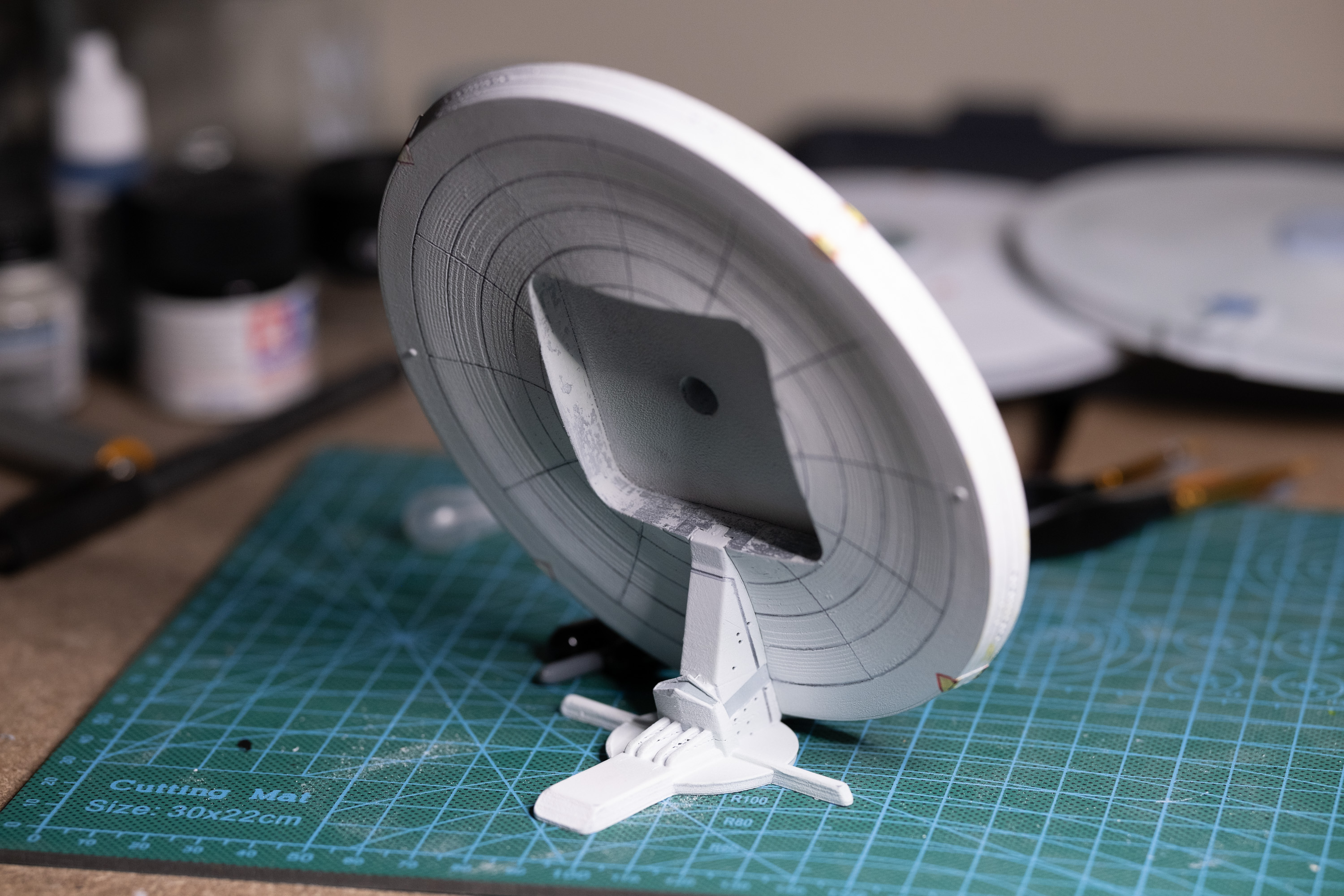 Back of painted 3d print of a desk clock